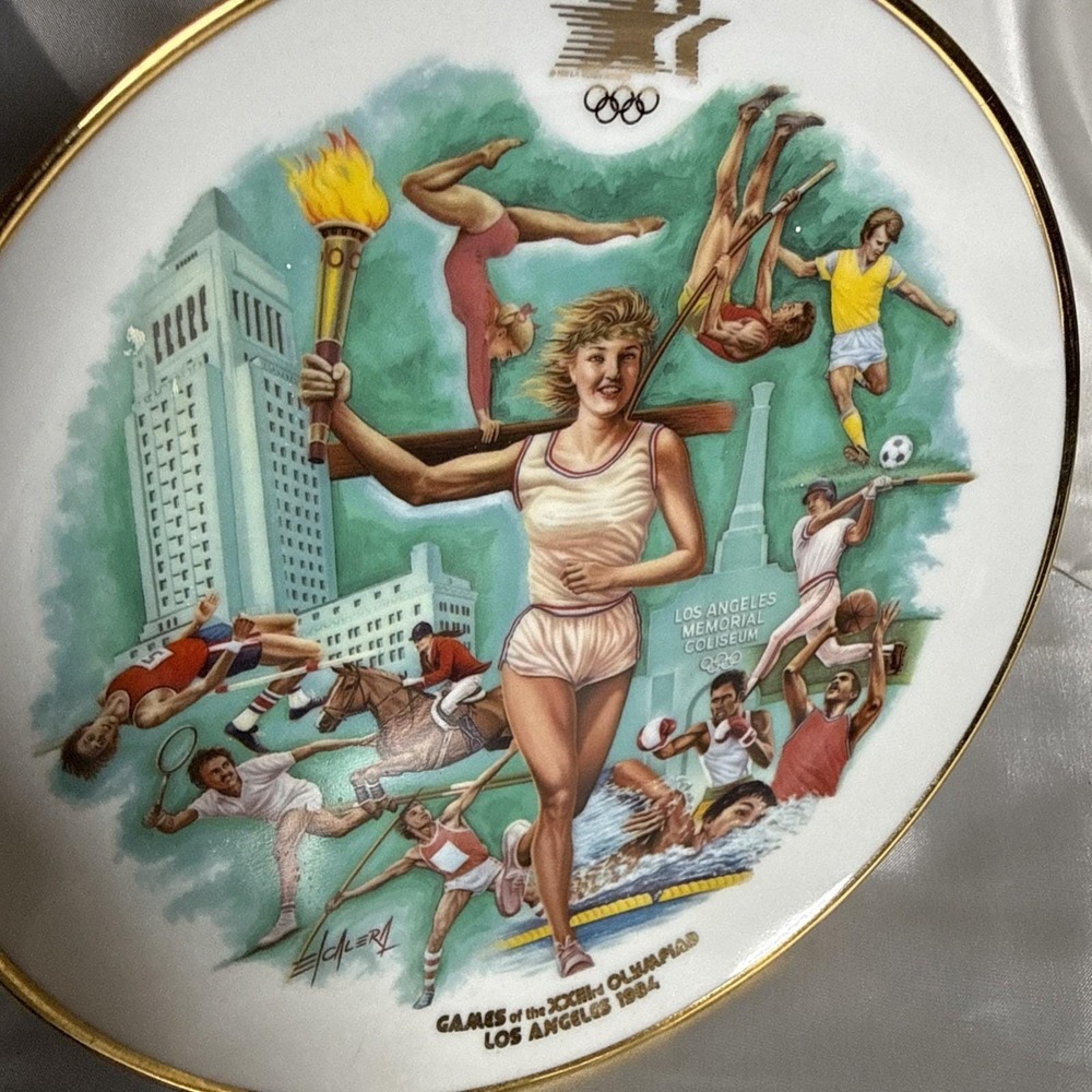 1984 Los Angeles Summer Olympic Games Commemorative Souvenir Plate 1983